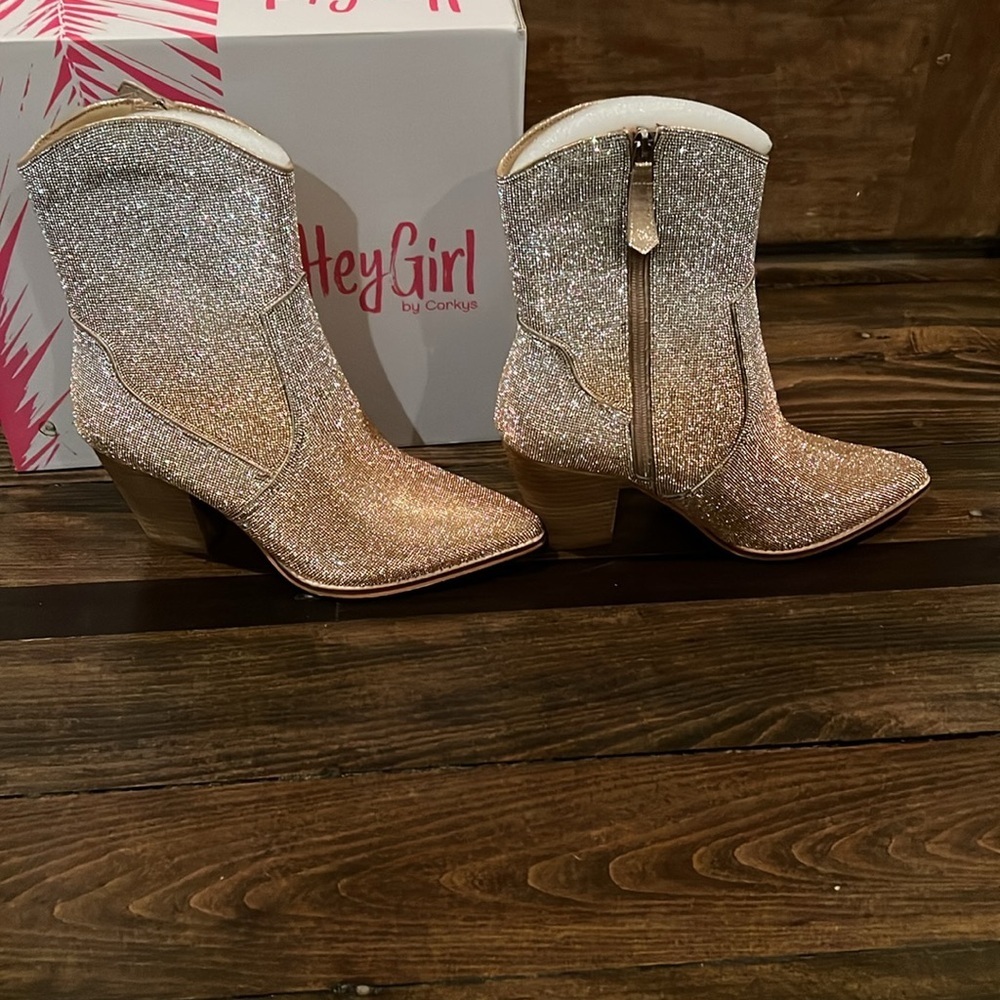 Corkys Selfie Good Silver Ombre Cowgirl Boots Size 10 - Picture 3 of 7